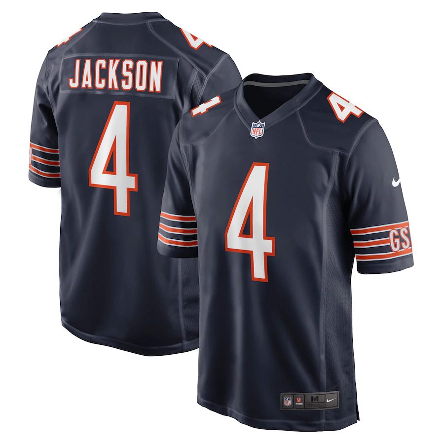 Men Chicago Bears #4 Eddie Jackson Nike Navy Game Player NFL Jersey